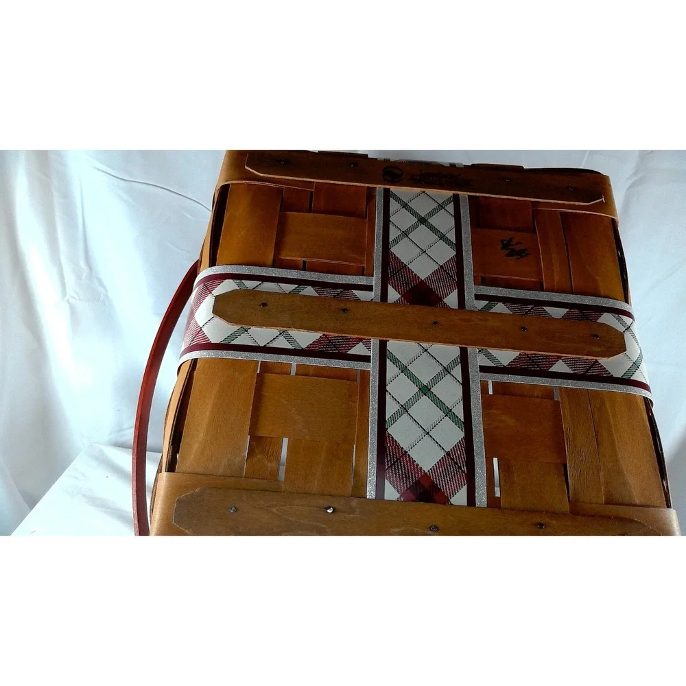 Longaberger 2013 Christmas‎ Traditions Plaid Tidings Basket Set - NEW